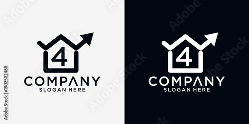 4 Home finance logo design