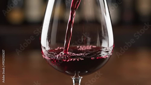 Wallpaper Mural Elegant pouring of red wine in glass with bokeh background in classic environment Torontodigital.ca
