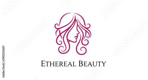 Elegant Ethereal Beauty Logo Design Featuring a Womans Profile.