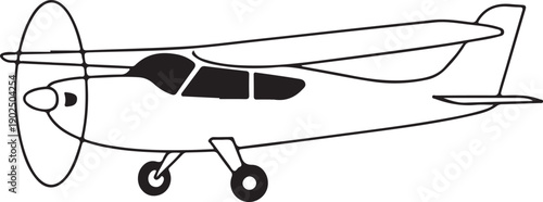 Hobby airplane illustration vector side view