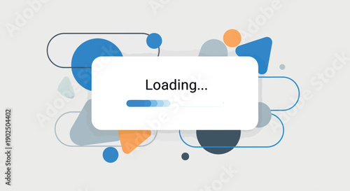Modern Loading Progress Bar UI Design with Abstract Geometric Background