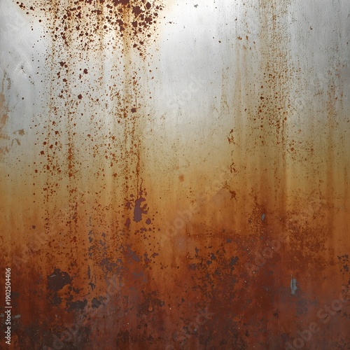 Rusty Metal Texture Background with Orange Brown Corrosion, Drips, and Industrial Grunge Patina
