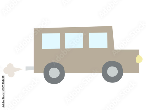 シンプルで可愛い茶色い車のイラスト