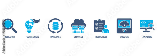 Big data concept. Banner with keywords and icons