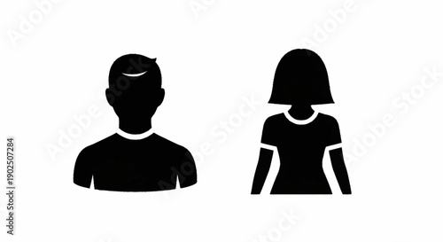 Male and Female Silhouettes Representing People.