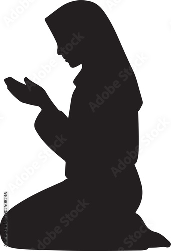 Muslim woman praying icon