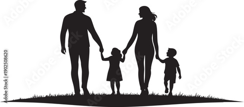 silhouette of a family