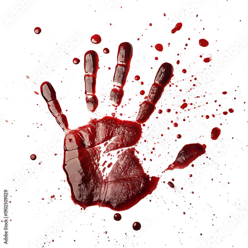 Red Bloody stain for fun isolated  on a white background