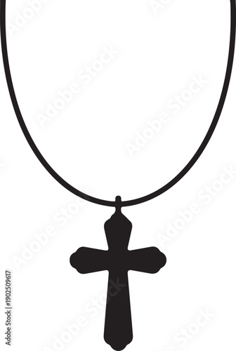 Religion cross necklace vector icon set. Isolated cross icon vector design. Designed for web and app design interfaces