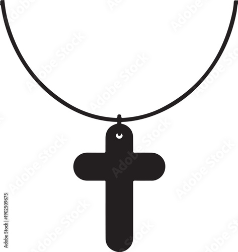 Religion cross necklace vector icon set. Isolated cross icon vector design. Designed for web and app design interfaces