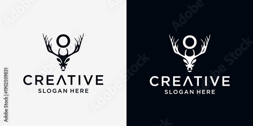 O deer head logo design