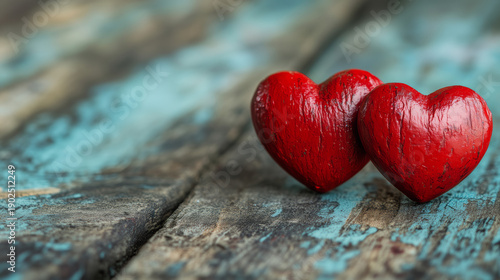 Wallpaper Mural Czerwone Serce na Tle Drewnianych Desek Torontodigital.ca