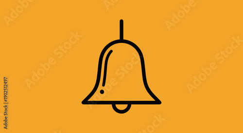Simple Outline Bell Icon Graphic Design.