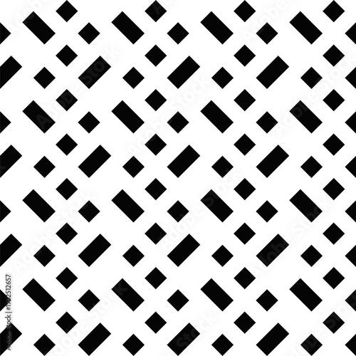 Diagonal black and white geometric pattern background - repeating monochrome seamless vector design