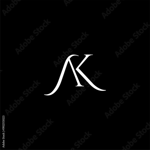 Elegant Monogram Letter AK Logo Design.