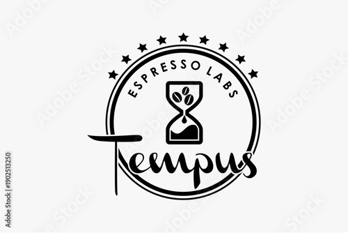 Espresso Labs Tempus Logo with Hourglass.