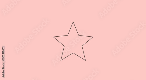 Simple Outline Star Shape on Soft Pink Background.