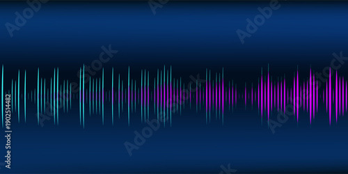 Multicolor waveform spectrum, imagination of voice record, artificial intelligence, 3d illustration