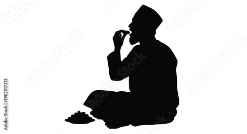 A man in prayer side profile dark form silhouette