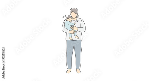 Person holding a sleeping infant securely in arms demonstrating care and quiet moments of bonding for families and newborns