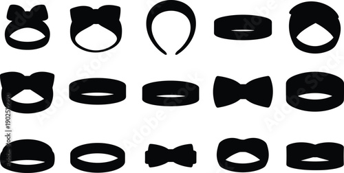 Black headband and hair tie silhouettes headbands hair ties bows black silhouettes