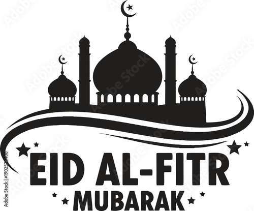 Ramadan eid al fitr mubarak silhouette mosque celebration