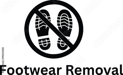 Footwear Removal Required Sign EPS