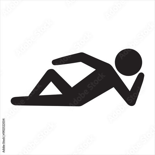 Icon of a person lying on the floor and lazing around.