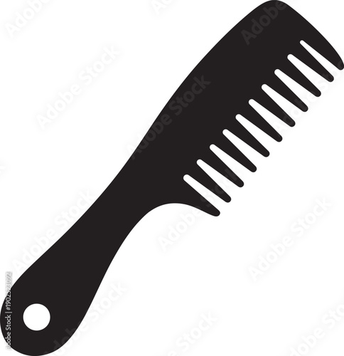 Hair Comb Icon Black and White Salon Barber Tool Vector Illustration for Hair Care