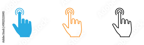 Hand icons pointing with wi fi signal