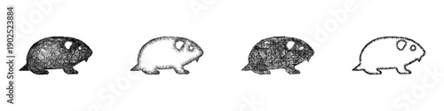 Sketch lemming icon design set