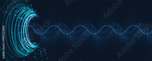 Futuristic science and medical  background, DNA strands, connected neural web