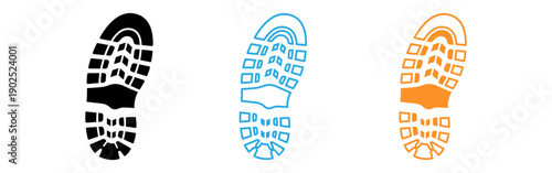 Tire tread patterns in black blue and orange