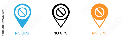 No gps icons in blue black and orange