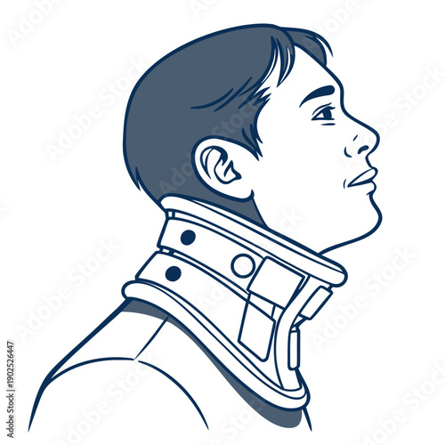 Photos Medical neck cervical collar vector illustration, clean design for support and immobilization in injury recovery and healthcare settings