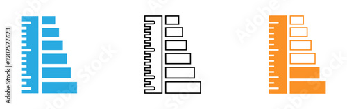 Three vertical bar charts in blue black and orange on a white background