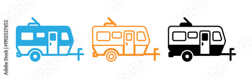 Colorful rv trailer icons