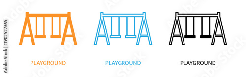 Playground swing sets in different colors