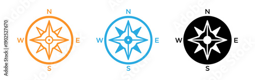 Variations of a compass rose icon