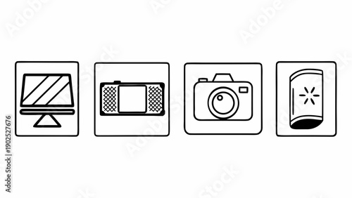 Modern technology icons for business and communication needs