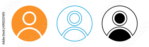 Three variants of a simple user icon design