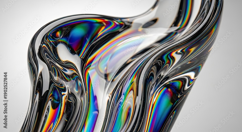 custom made wallpaper toronto digitalAbstract iridescent form displaying rainbow colors against a neutral background