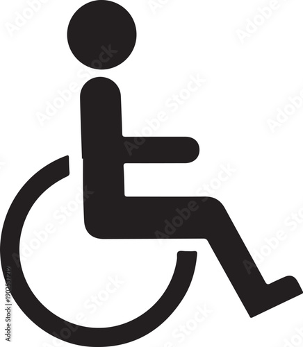 Simpleiconrepresentingdisabledpersoninwheelchairaccessibilitysymbolisolatedontransparentbackground