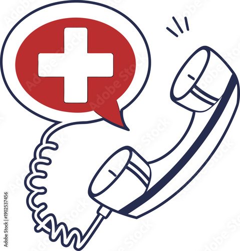 Illustration of a phone call for medical emergency services 