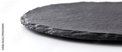 The Slate Serving Platter Close Up Minimal Black Stone Texture on White Background