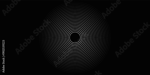 Create a bold look with a centric circle background featuring vector graphics of sound waves.