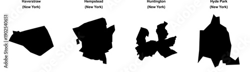 Haverstraw, Hempstead, Huntington, Hyde Park outline maps