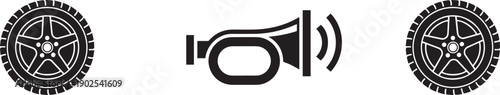 Car Horn and Tire Icons