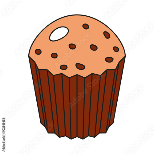 Easter muffin color icon. Cartoon sweet egg bakery food pictogram