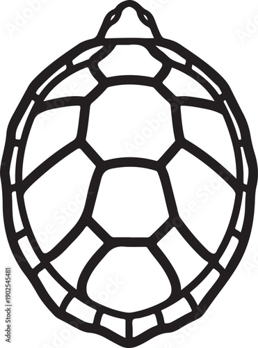 Minimalist Turtle Shell Outline Icon Vector Illustration